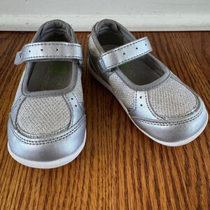 Girls Tsukihoshi Sparkle Sport Mary Jane Shoes, Size 6 Silver Sneakers